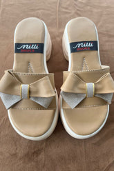 MILLI SHOES - Casual Bow Slides - Nude